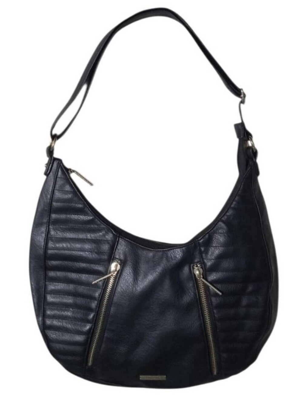 Vintage Y2K Rampage Black Pleated Moto Slouchy Hobo Bag 💀